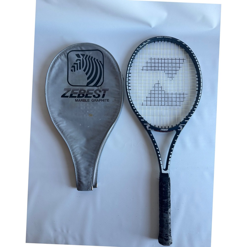 Zebest Marble 55 Tennis Racquet Graphite Fiberglass Midsize 4 3/8 with Cover VTG